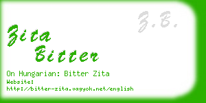 zita bitter business card